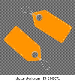 Realistic discount red tag for sale promotion. Vector vintage label template