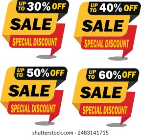 Realistic Discount Tag Vector Illustration With Background