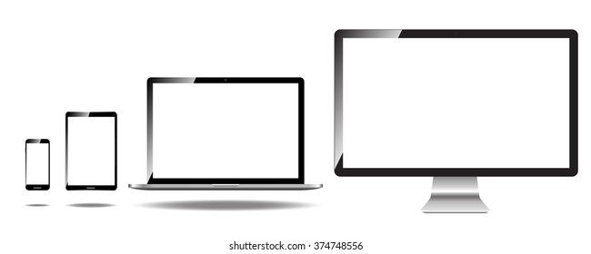 pantalla realista, ordenador portátil, ordenador portátil y teléfono móvil