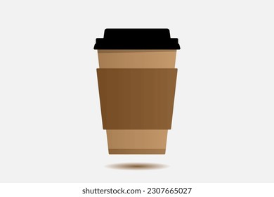 Realistic disposable coffee cup paper packaging for take away vector design illustration isolated