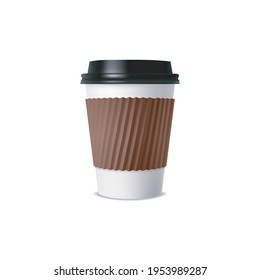 realistic disposable takeaway tea or coffee cup illustration