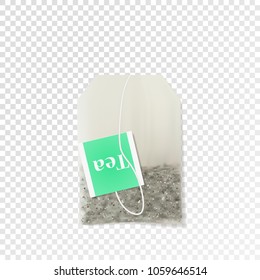 Realistic disposable tea bag. Vector eps10.