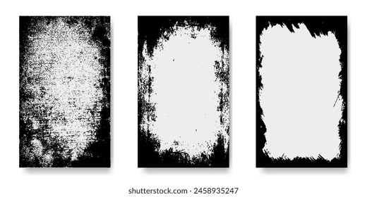 Realistic distressed edge paper texture overlay for album cover art vector mockup. Subtle worn edge aged look for album art