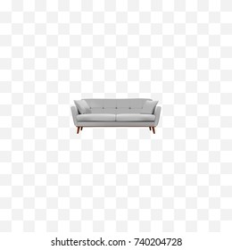 Realistic Divan Element. Vector Illustration Of Realistic Settee Isolated On Clean Background. Can Be Used As Settee, Lounge And Divan Symbols.