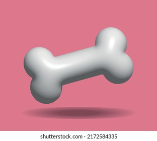 Realistic Dog bone Vector illustration. 3d model.