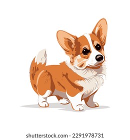 Realistic dog breed Corgi, on a white background - Vector illustration