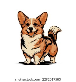 Realistic dog breed Corgi, on a white background - Vector illustration