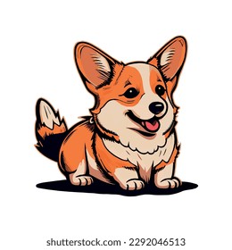 Realistic dog breed Corgi, on a white background - Vector illustration