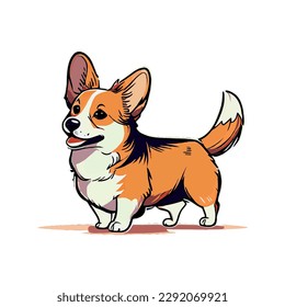 Realistic dog breed Corgi, on a white background - Vector illustration