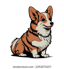 Realistic dog breed Corgi, on a white background - Vector illustration