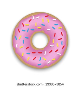 Realistic donut isolated on a white background