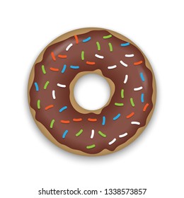 Realistic donut isolated on a white background