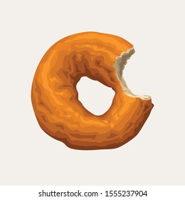 Realistic Donut Isolated On White