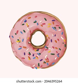 Realistic donut isolated on a white background