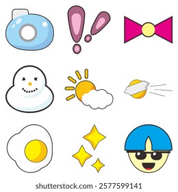 Realistic doodle cute image character illustration vector 