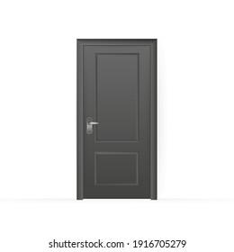 Realistic door for decorative design. Furniture vector illustration set. Office furniture. Realistic 3d sign. Isolated vector illustration.