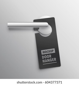 realistic door hanger mockup with handle