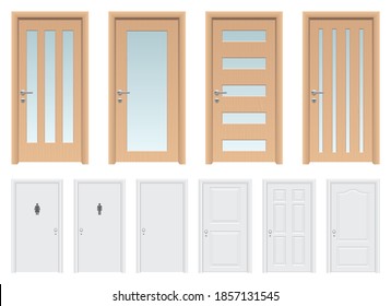 Ilustración de diseño vectorial de puerta realista aislada en fondo blanco