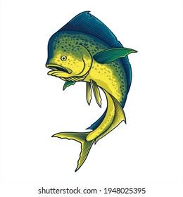 realistic dorado fish. vector illustration