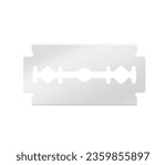 Realistic double edge safety razor blade mockup. Front view. Vector illustration. Perfect to your design. EPS10.	