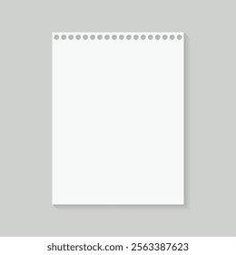 Realistic drawing paper sheet, Blank paper or drawing paper, White plain notebook vector paper.