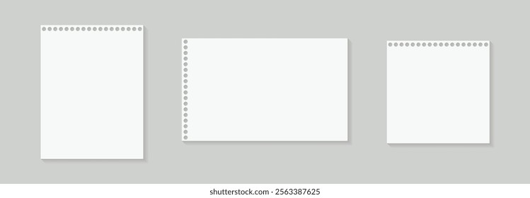 Realistic drawing paper sheet, Blank paper or drawing paper, White plain notebook vector paper.