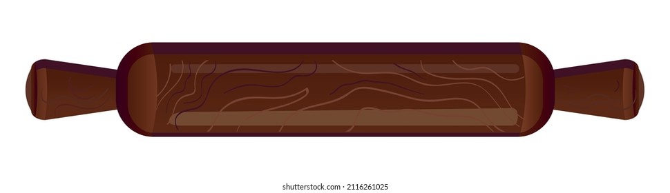 Realistic drawing of a rolling pin on a white background - Vector illustration
