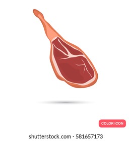 Realistic dried ham color flat icon. For web and mobile design