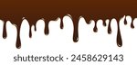 Realistic dripping brown chocolate illustration isolated in white background. World chocolate day celebration element.