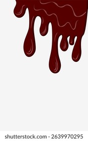 Realistic dripping chocolate texture vector border vector
