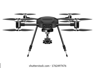 Realistic drone vector design illustration isolated on white background