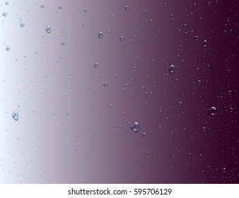 A realistic drop of water on a red background. Vector illustration