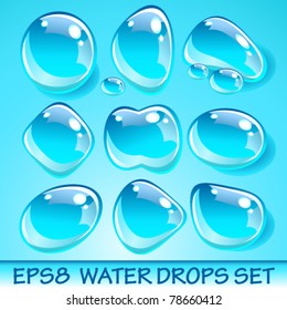 Realistic drops set