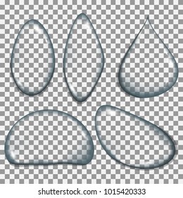 Realistic drops of water set.Vectors. 