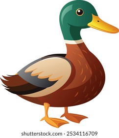 Vetor de pato realista sobre fundo branco