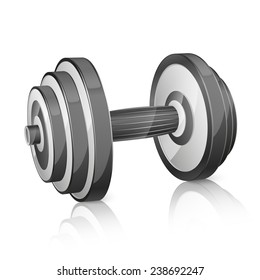 Realistic dumbbell isolated on a white background. vector