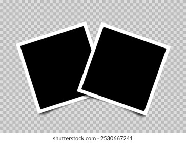 Realistic duo photo frame isolated on transparent background.