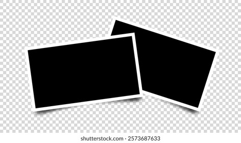 Realistic duo photo frame isolated on transparent background.