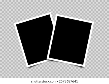 Realistic duo photo frame isolated on transparent background.