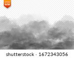 Realistic dust clouds. Sand storm. Polluted dirty air, smog. Vector illustration.