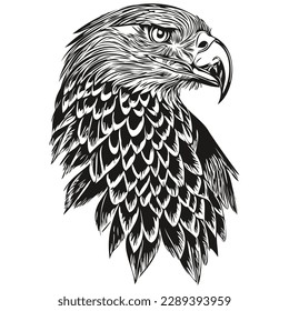 Realistic eagle vector, hand drawn animal illustration bird
