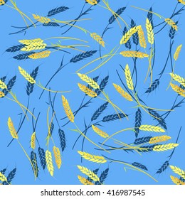 Realistic ears of wheat. 