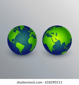 realistic earth icons sign design