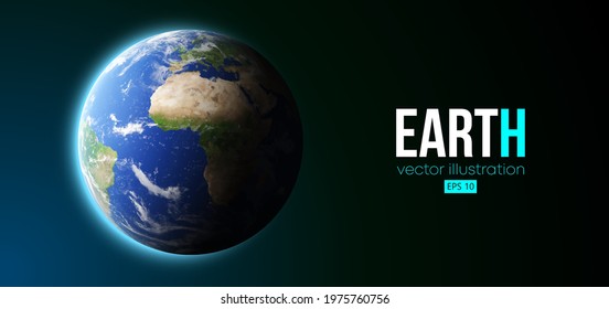 Realistic Earth planet from space. Vector illustration