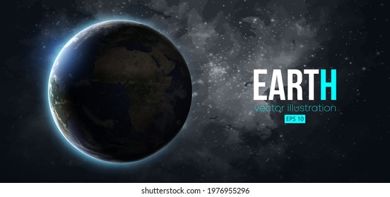 Realistic Earth Planet Space Vector Illustration Stock Vector (Royalty ...