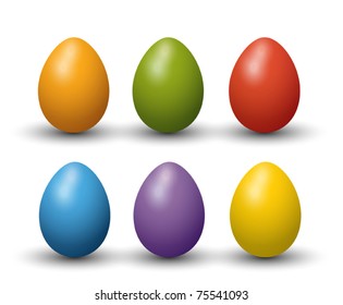 realistic easter eggs set