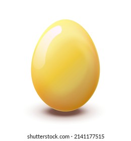 Realistic easter golden egg with shadow