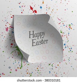Realistic Easter Greeting paper Card Template