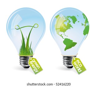 Realistic eco bulbs - set 1
