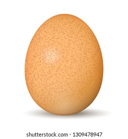 Realistic egg on white isolated background  for design banner or promotion poster. 
healthy lifestyle and sports food, protein. 3d realistic vector illustration eps10 with shadow and bright.